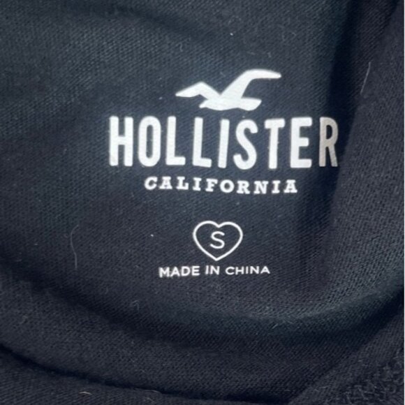 Hollister Long Sleeve Sheer Patchwork Top Womens Small Black Metallic New WOT - Picture 5 of 7